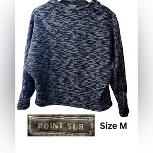 Point Sur for J. Crew Women's Sweater Navy Mock Neck Dolman Sleeve Size M EUC